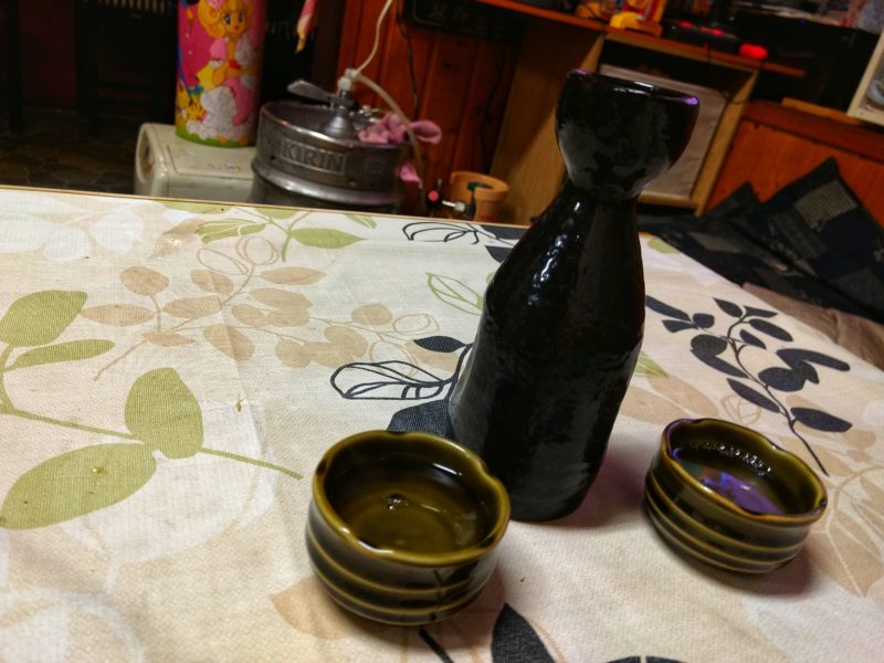 Sake jug and cup